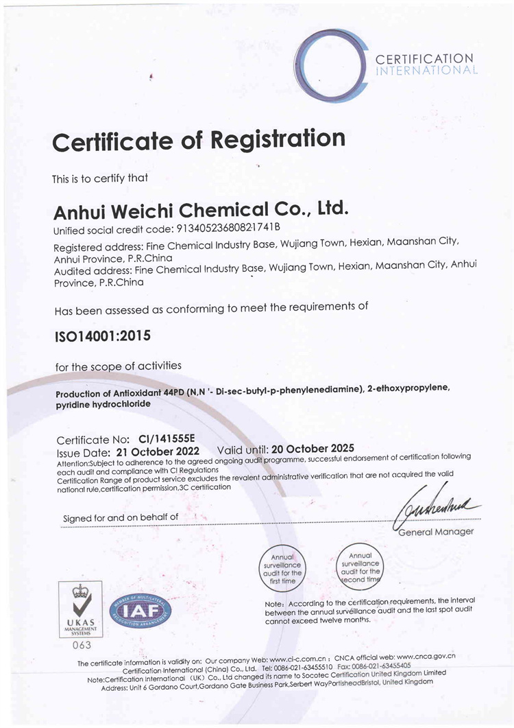 環(huán)境管理利息認證證書-英文